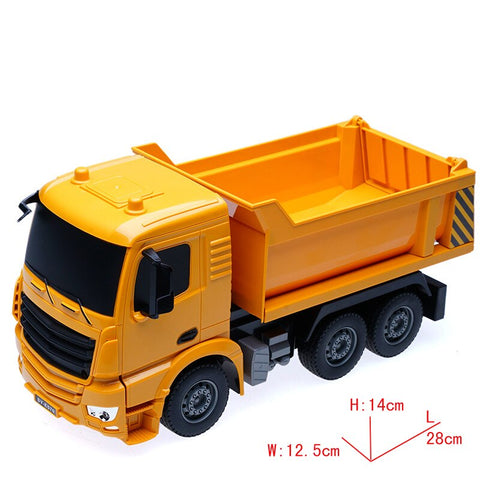 Image of RC Truck 2.4G Dump Truck Brand Radio Control Engineer Machine 6 CH 4WD High Power Demo Function with LED Lights and Sound Model
