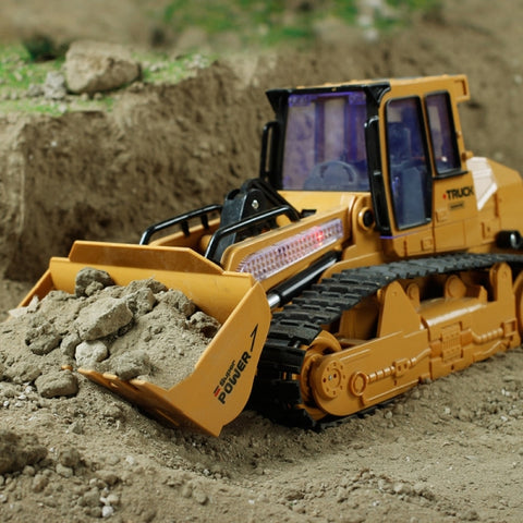 Image of RC Truck 6CH Bulldozer Caterpillar Tractor Model With USB Charging Cable