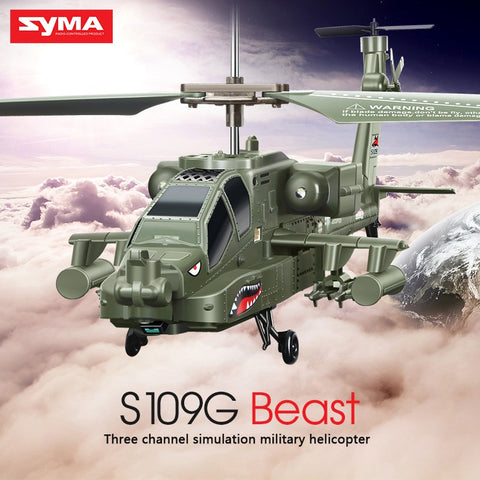 Image of S109G Beast RC Helicopter AH-64 Flight Stabilizing LED Light Model Kids Toys