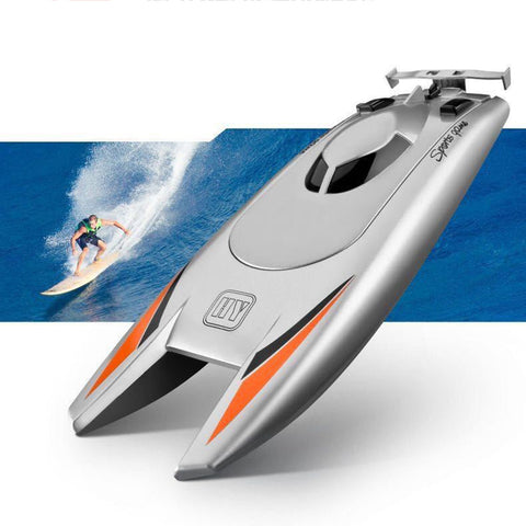 Image of 25KM/H Silver Black Speed Racing RC Boat
