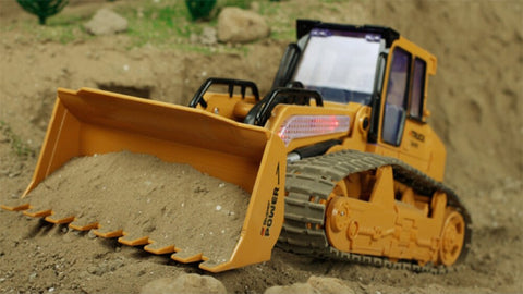 Image of RC Truck 6CH Bulldozer Caterpillar Tractor Model With USB Charging Cable