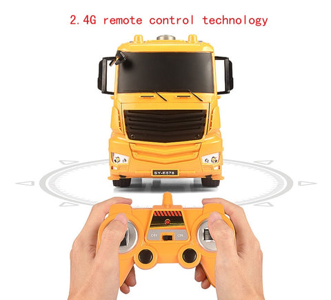 Image of RC Truck 2.4G Dump Truck Brand Radio Control Engineer Machine 6 CH 4WD High Power Demo Function with LED Lights and Sound Model