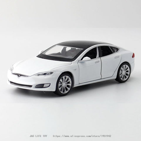 Image of Tesla Model S Pull Back Toy Car