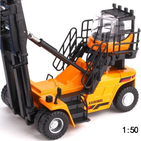 Image of Alloy Diecast 1:50 Construction Vehicle Empty Box Stacker Forklift Climbing Model Simulation Car Model Excavator Children Toys