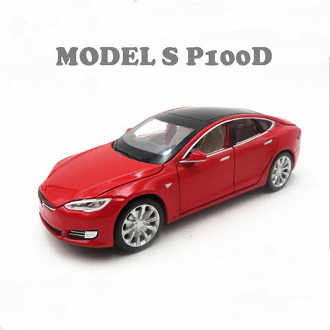 Image of Tesla Model S Pull Back Toy Car