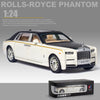 1/24 Alloy DieCast Rolls-Royce Phantom Model Toy Car Simulation Sound Light Pull Back Collection Toys Vehicle For Children Gifts