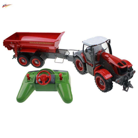 Image of RC Truck Farm Truck Remote Control Simulation 6 Ch 4 Wheel Tractor Auto Dumper
