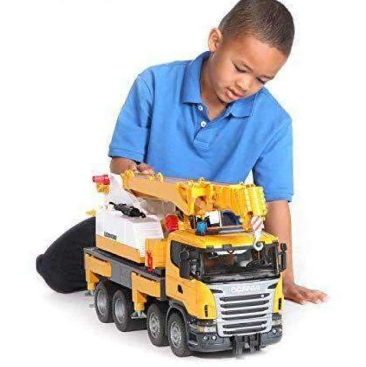 Image of Bruder R-Series Toy Crane Truck Replica